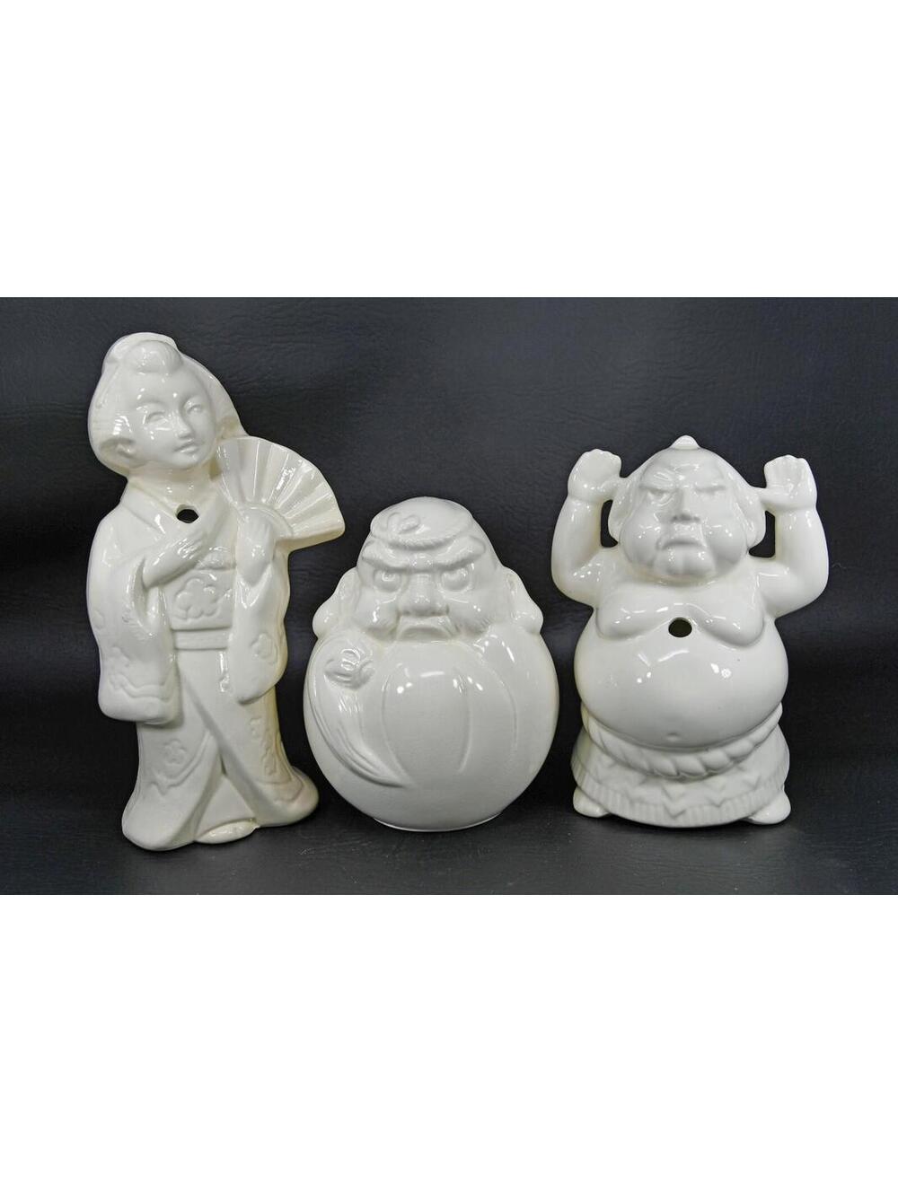 VTG Benihana Angry Daruma Sumo Geisha Girl Tiki White Ceramic Cocktail Mug Cup 2